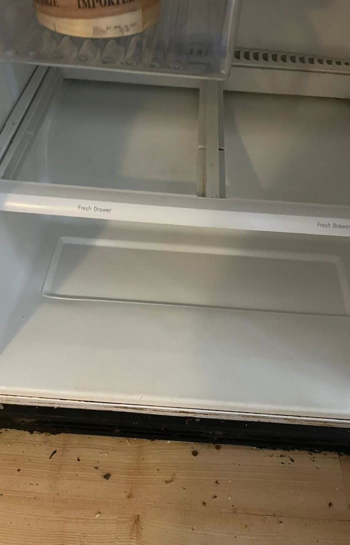 Fridge drawer after a deep clean